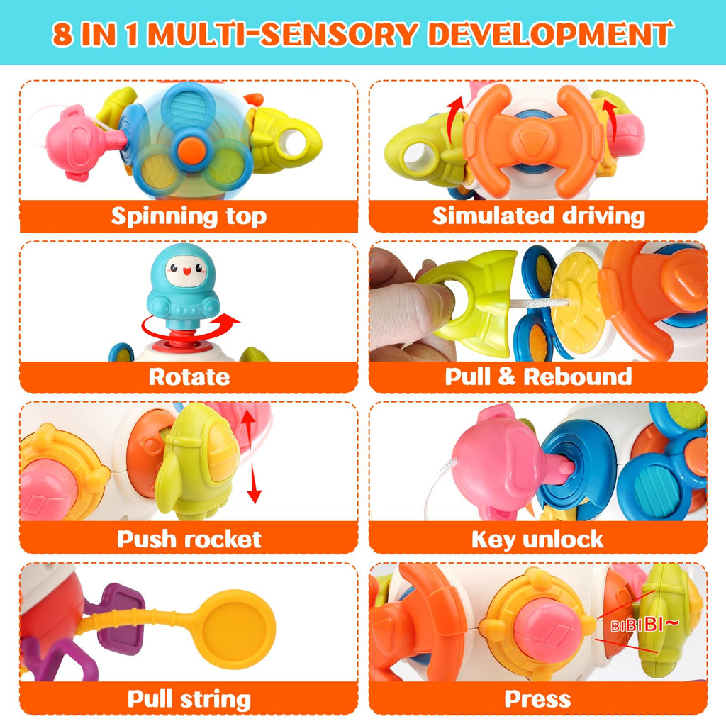 KIDDO KASTLE - 8-in-1 Space Busy Cube Sensory Activity Toy for Kids