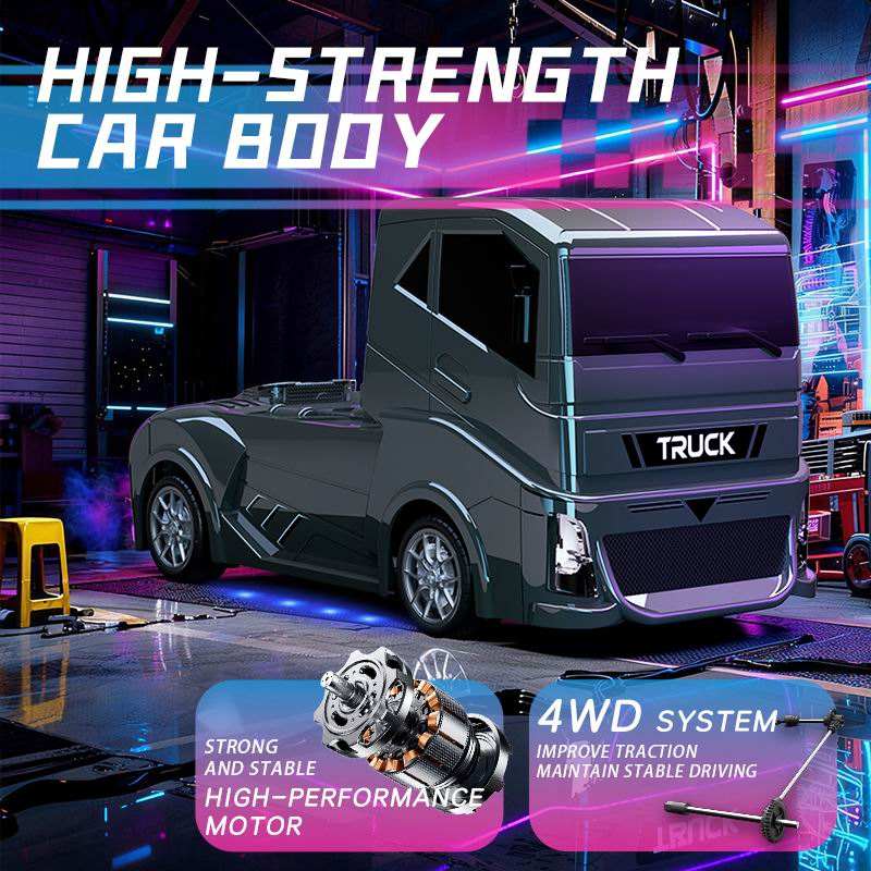 Kiddo Kastle - Remote Control RC Drift Racing Truck 4WD | High Speed Racing Toy Car with LED Lights, Stepless Throttle & 20KM/H Speed