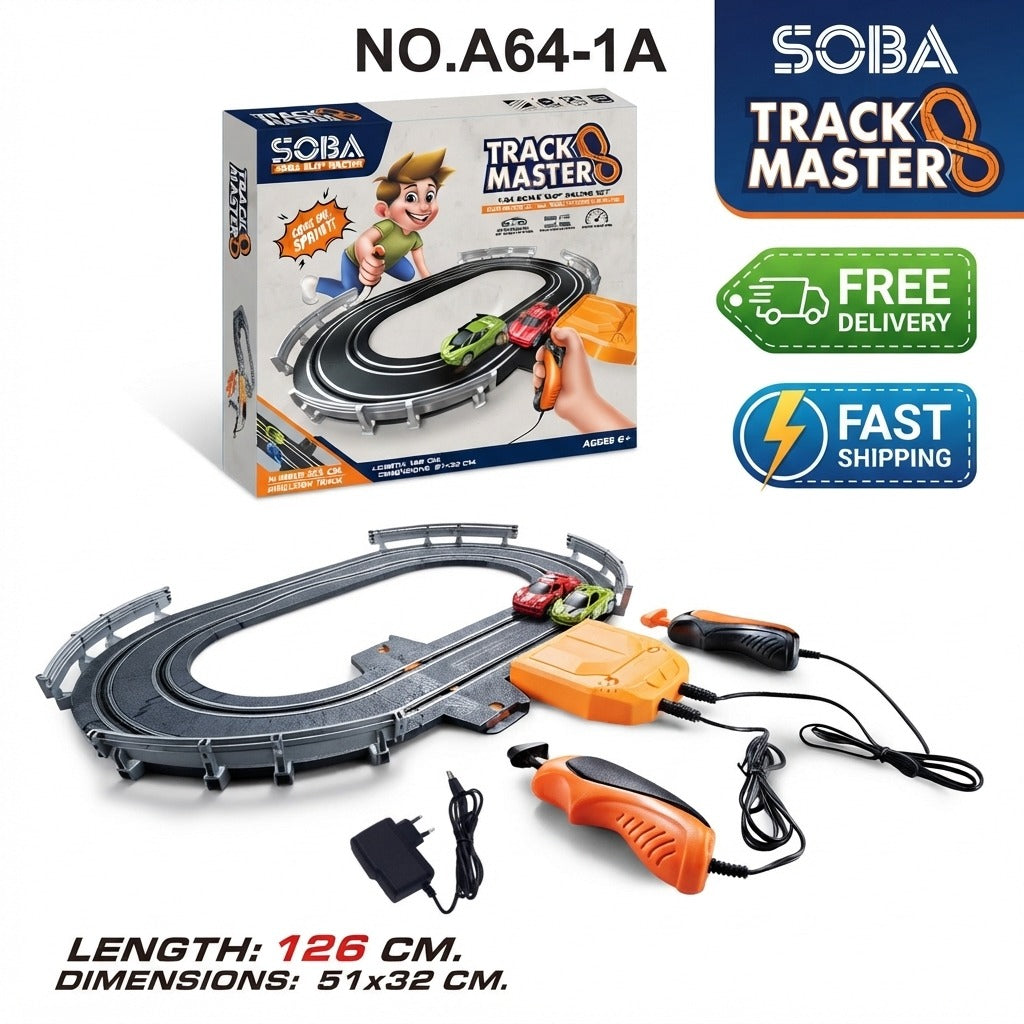 Kiddo Kastle - Kids Track Master Electric Racing Car Track Set | Remote Control Slot Car Racing Game for Kids