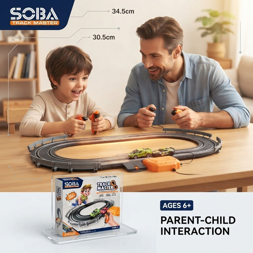 Kiddo Kastle - Kids Track Master Electric Racing Car Track Set | Remote Control Slot Car Racing Game for Kids