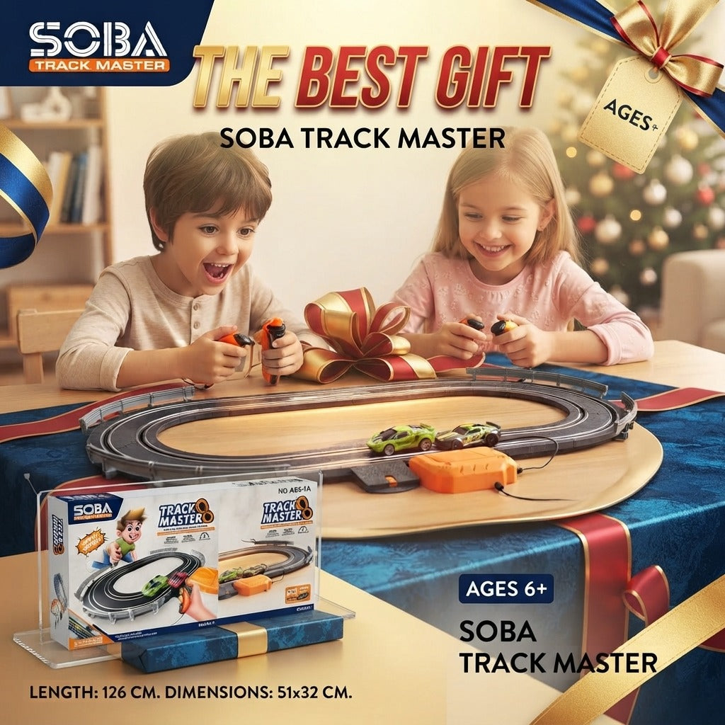 Kiddo Kastle - Kids Track Master Electric Racing Car Track Set | Remote Control Slot Car Racing Game for Kids