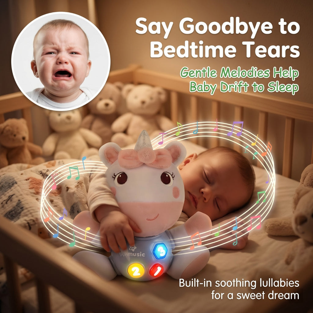 Kiddo Kastle - Musical Bear Plush Toy for Babies & Toddlers – Soft Animal Toy with Music & Learning Buttons