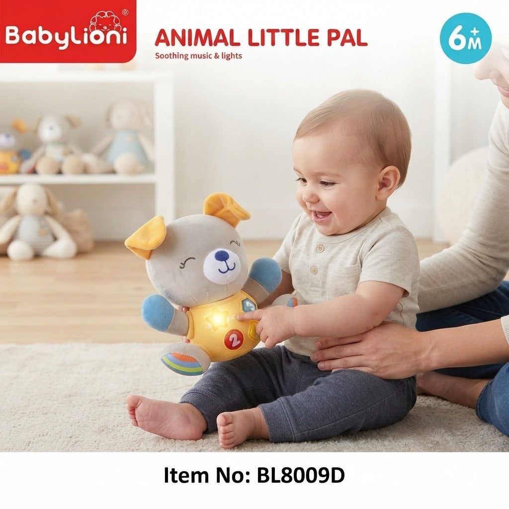 Kiddo Kastle - Musical Bear Plush Toy for Babies & Toddlers – Soft Animal Toy with Music & Learning Buttons