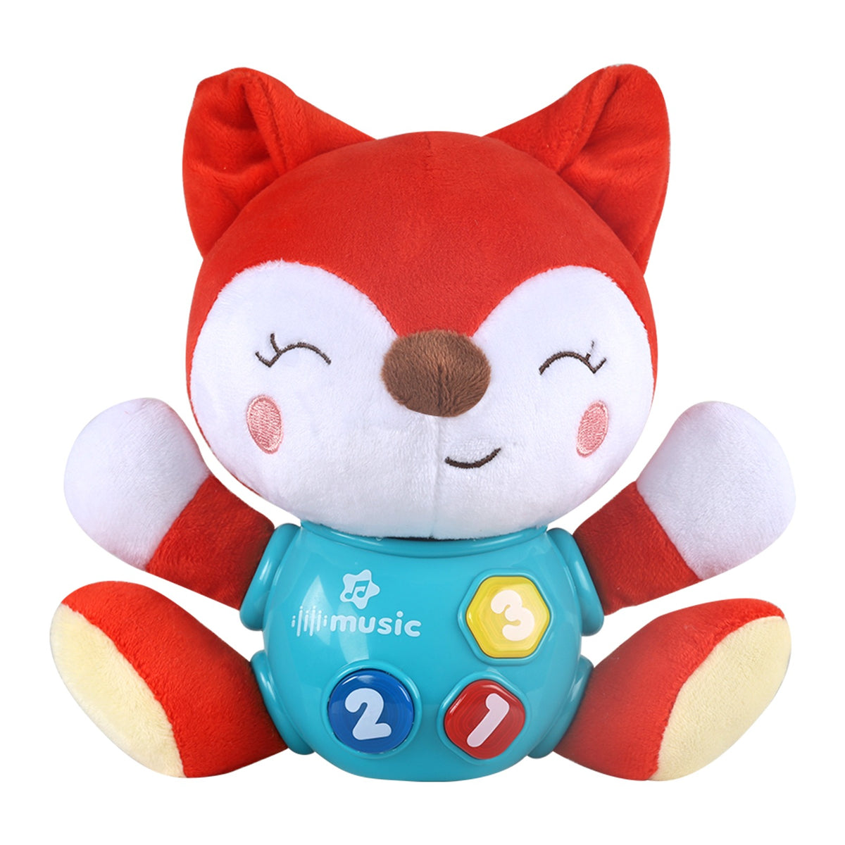 Kiddo Kastle - Musical Bear Plush Toy for Babies & Toddlers – Soft Animal Toy with Music & Learning Buttons