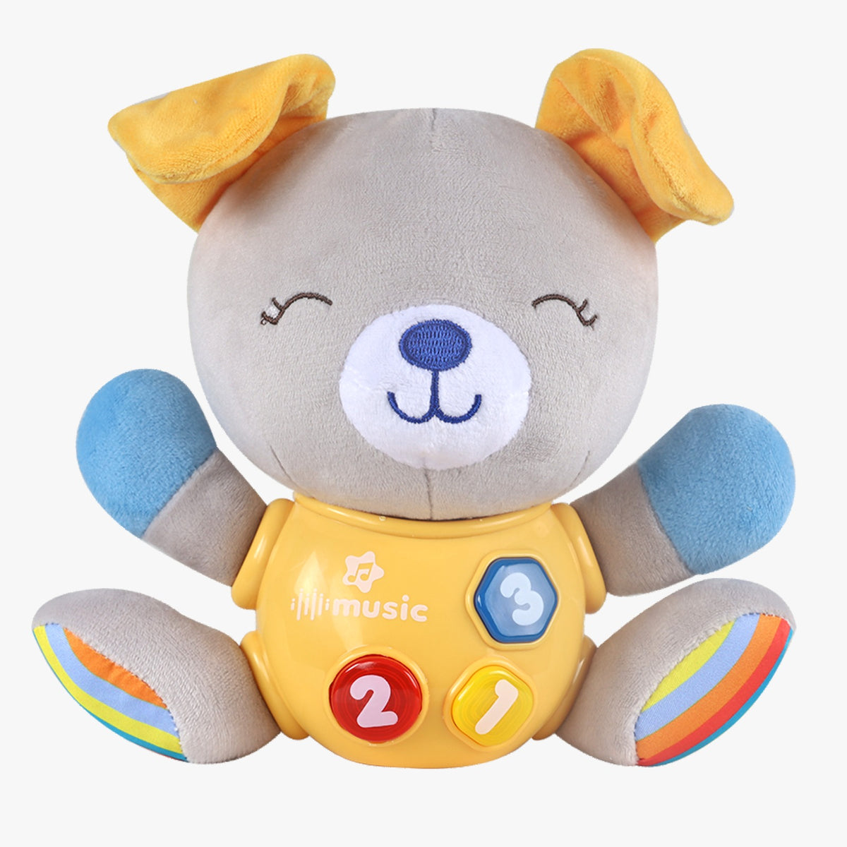 Kiddo Kastle - Musical Bear Plush Toy for Babies & Toddlers – Soft Animal Toy with Music & Learning Buttons
