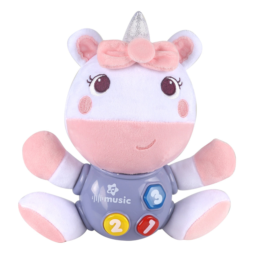 Kiddo Kastle - Musical Bear Plush Toy for Babies & Toddlers – Soft Animal Toy with Music & Learning Buttons