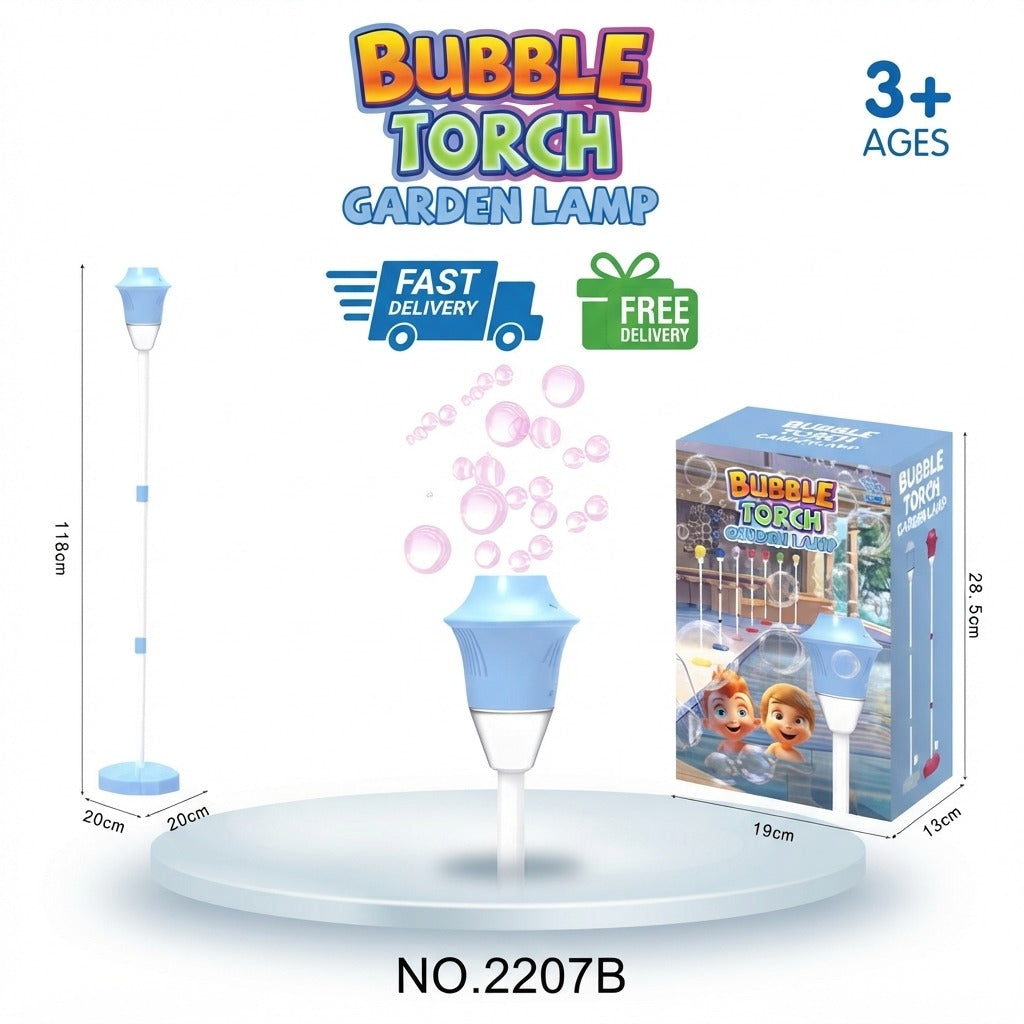 Kiddo Kastle - Bubble Torch Garden Lamp – Automatic Bubble Maker Toy for Kids | Outdoor Bubble Play