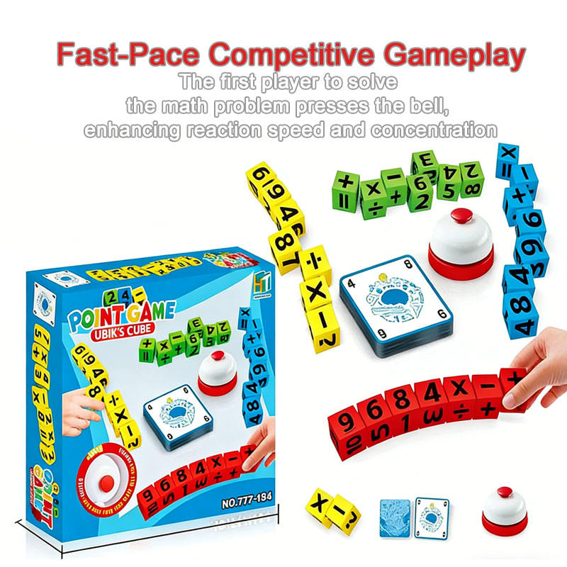 Kiddo Kastle - Point Game Ubik's Cube Math Challenge Game – Educational Math Card-Guided Number Puzzle Game