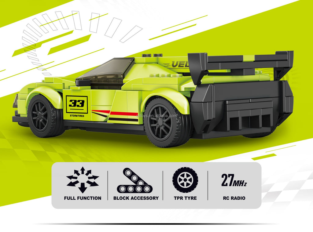 Kiddo Kastle - RC Car Building Set – Remote Control Racing Car Building Blocks Toy for Kids
