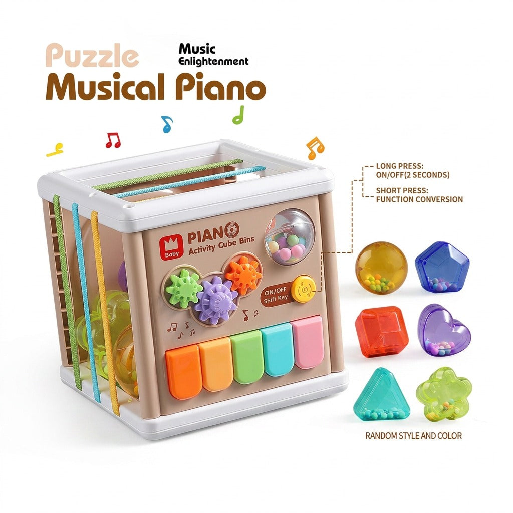 Kiddo Kastle - Musical Piano Activity Cube for Babies & Toddlers | Interactive Learning & Music Toy