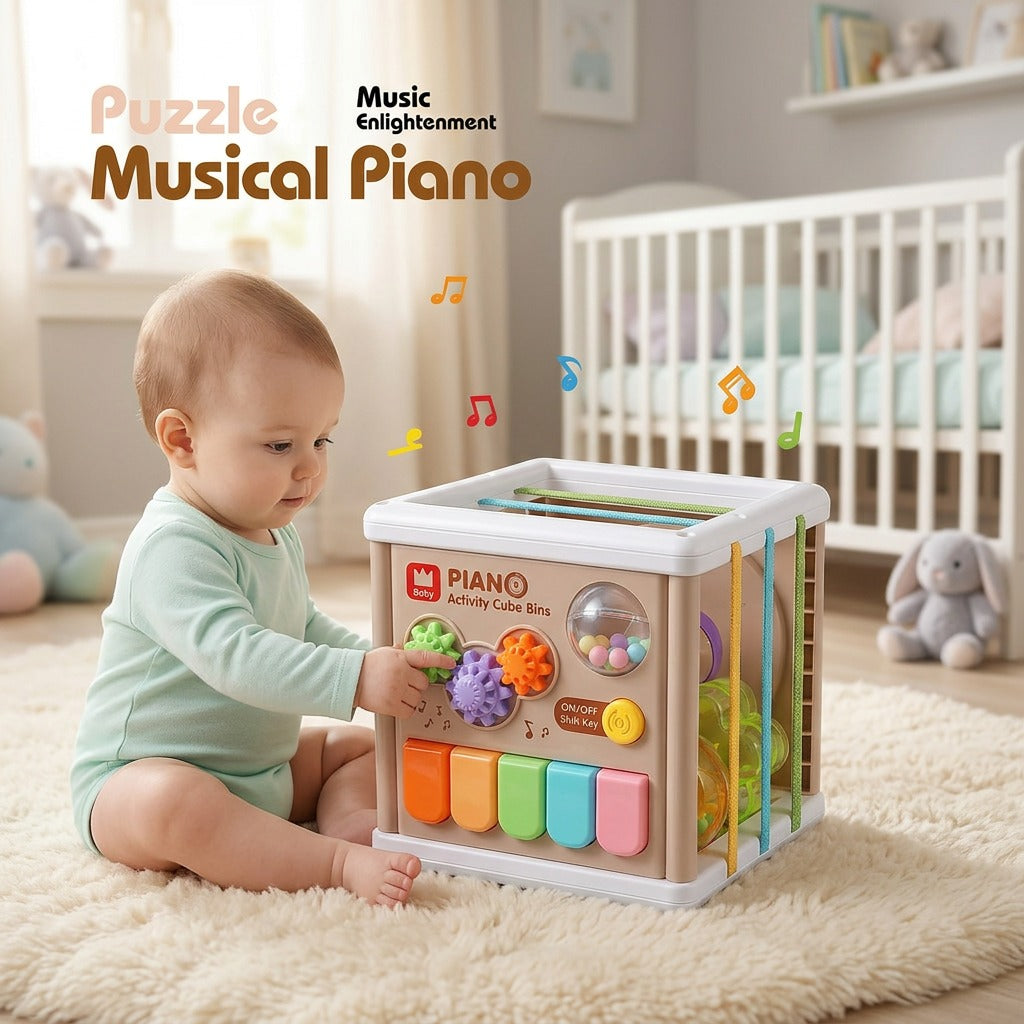Kiddo Kastle - Musical Piano Activity Cube for Babies & Toddlers | Interactive Learning & Music Toy