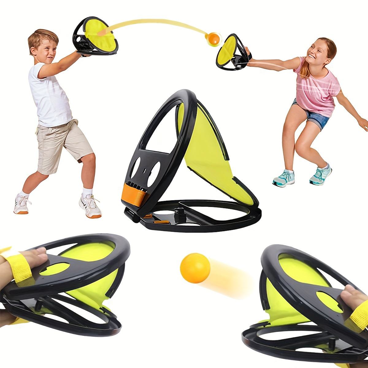 Kiddo Kastle - Catch Ball Game Set for Kids | Velcro Paddle Toss & Catch Outdoor Activity Toy