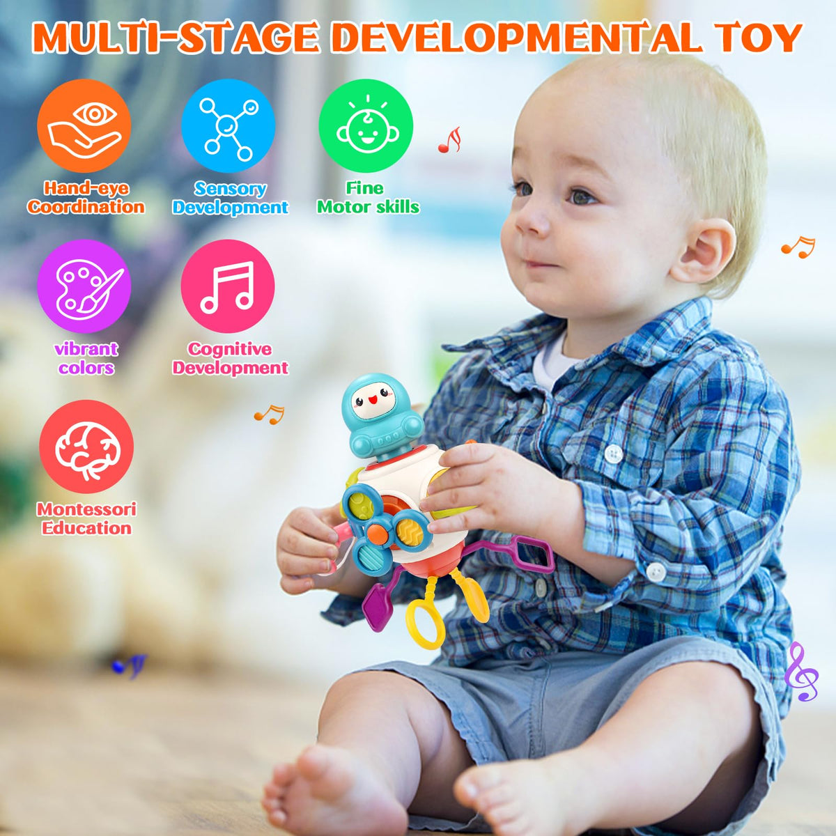 KIDDO KASTLE - 8-in-1 Space Busy Cube Sensory Activity Toy for Kids