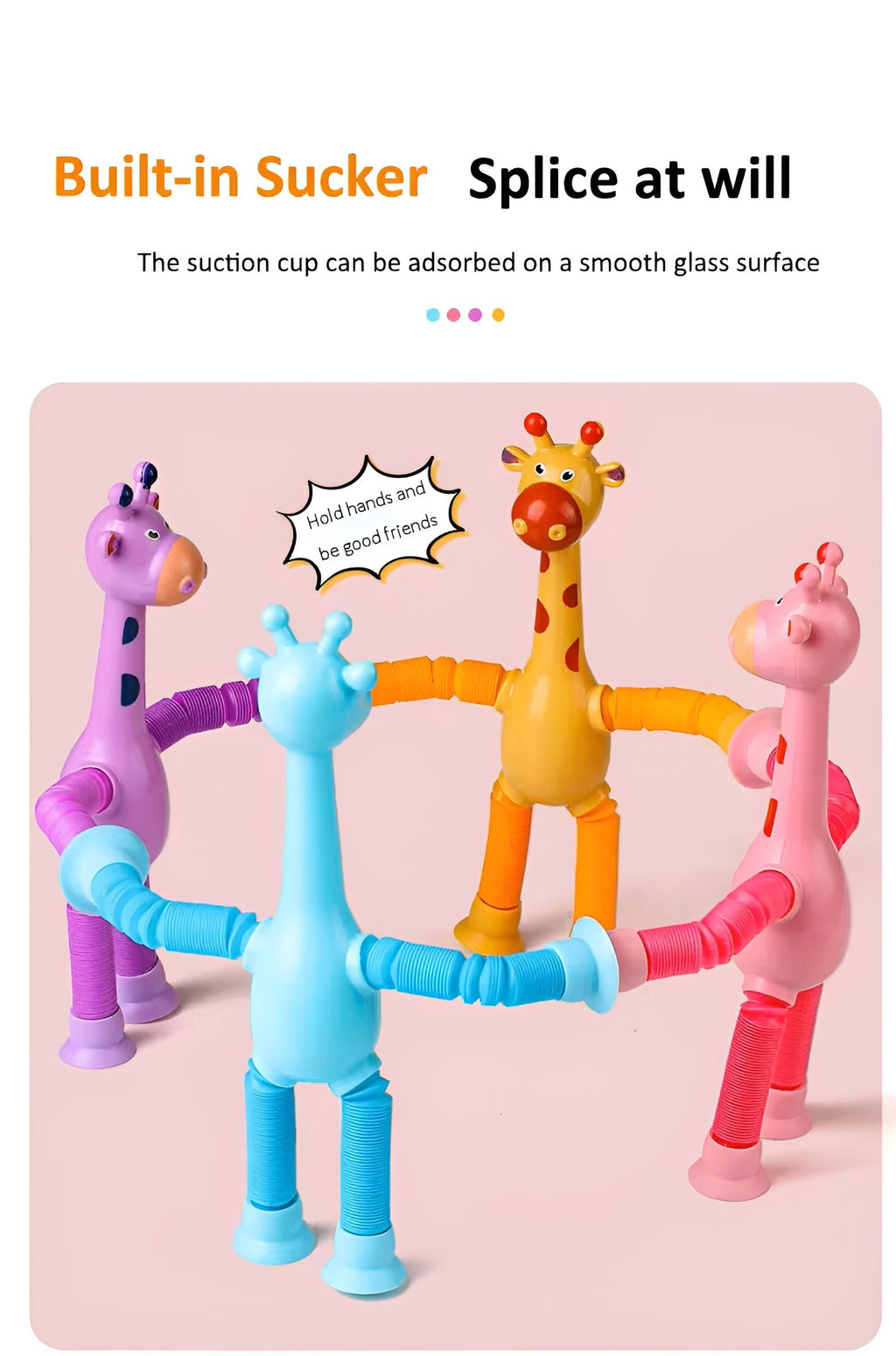 Kiddo Kastle Telescopic Stretchable Animal Pop Tube Toy – Flexible Pull & Bend Suction Sensory Toy for Kids