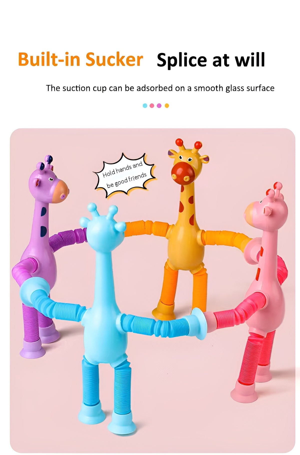 Kiddo Kastle Telescopic Stretchable Animal Pop Tube Toy – Flexible Pull & Bend Suction Sensory Toy for Kids