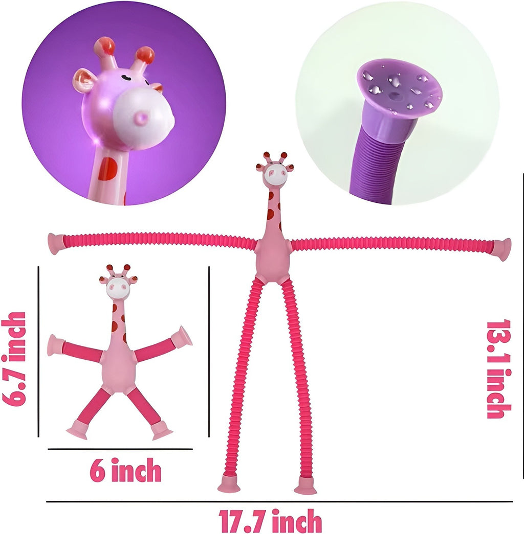 Kiddo Kastle Telescopic Stretchable Animal Pop Tube Toy – Flexible Pull & Bend Suction Sensory Toy for Kids