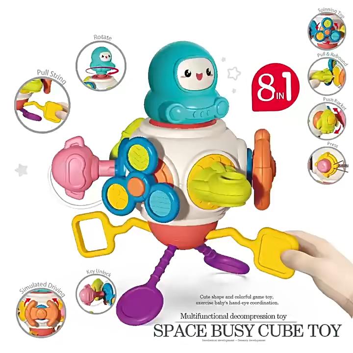KIDDO KASTLE - 8-in-1 Space Busy Cube Sensory Activity Toy for Kids