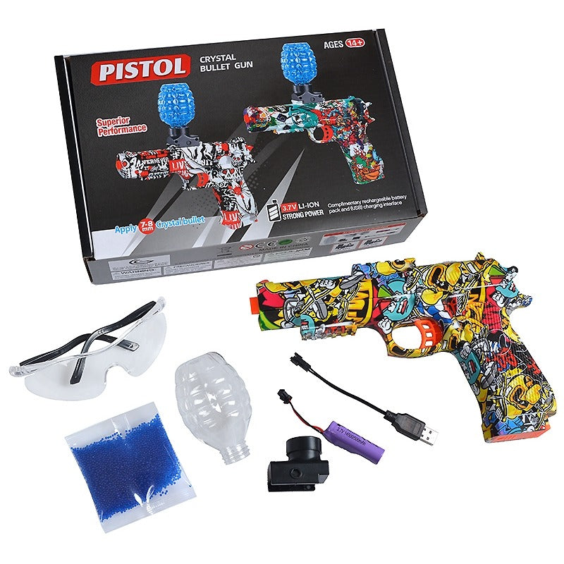 Kiddo Kastle Crystal Bullet Gel Blaster Toy Gun – Rechargeable Gel Ball Toy with Safety Glasses