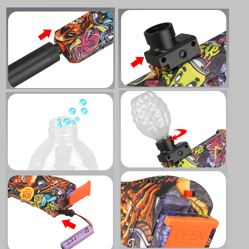 Kiddo Kastle Crystal Bullet Gel Blaster Toy Gun – Rechargeable Gel Ball Toy with Safety Glasses