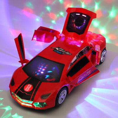 Kiddo Kastle Electric Omnidirectional Rotating Stunt Racing Car – Music & Light Toy Car
