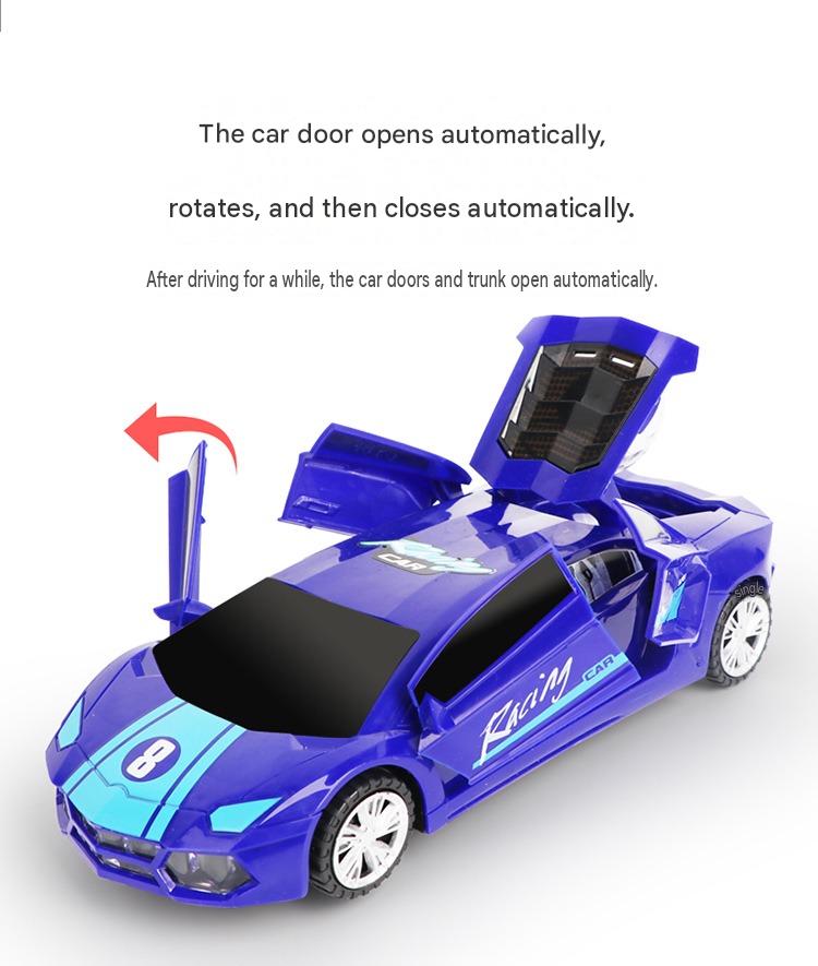 Kiddo Kastle Electric Omnidirectional Rotating Stunt Racing Car – Music & Light Toy Car