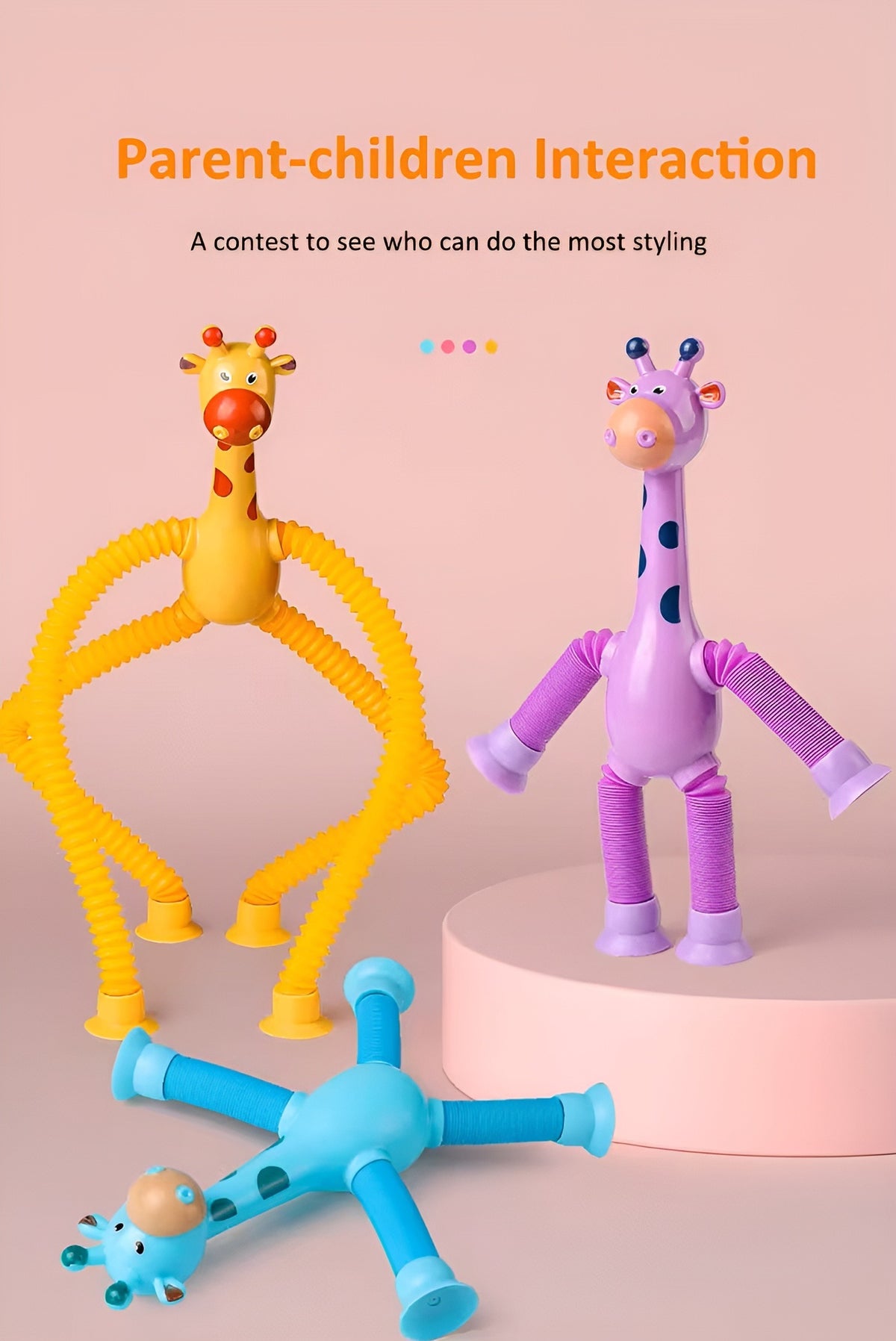 Kiddo Kastle Telescopic Stretchable Animal Pop Tube Toy – Flexible Pull & Bend Suction Sensory Toy for Kids