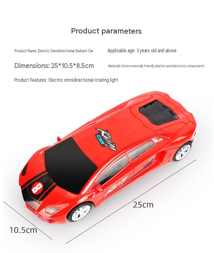 Kiddo Kastle Electric Omnidirectional Rotating Stunt Racing Car – Music & Light Toy Car