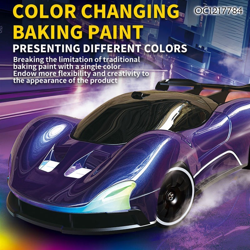 4WD RGB RC drift racing car with color-changing finish and LED lighting