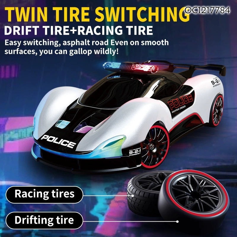 RGB RC drift racing car with colorful streaming light effects