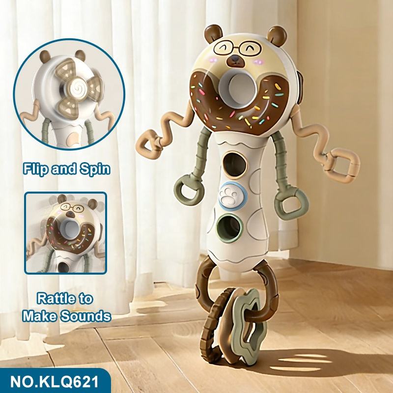 Busy Shake the Stick baby fidget toy with flip spin and sound features