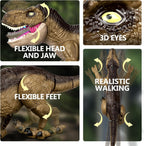 RC dinosaur toy flexible head jaw feet and realistic walking features
