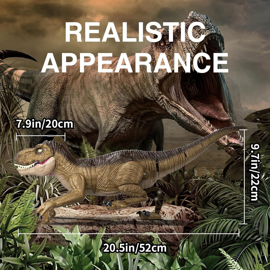 RC walking dinosaur toy size approximately 52 cm long and 22 cm high